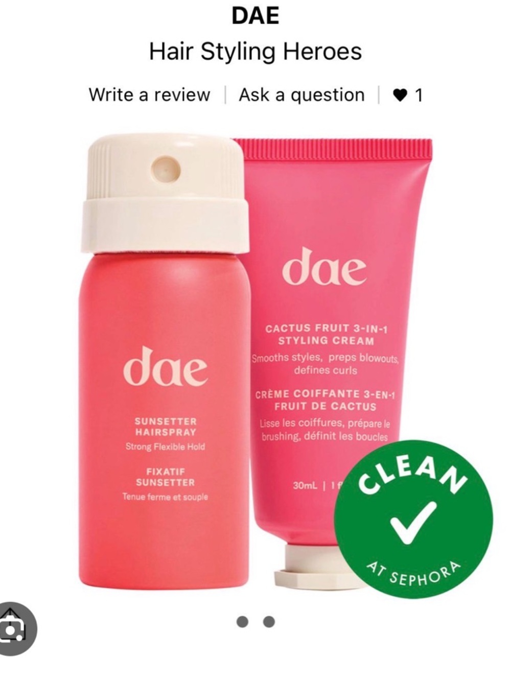 dae Cactus Fruit 3-in-1 Styling Cream & Sunsetter Hairspray - Pink Duo